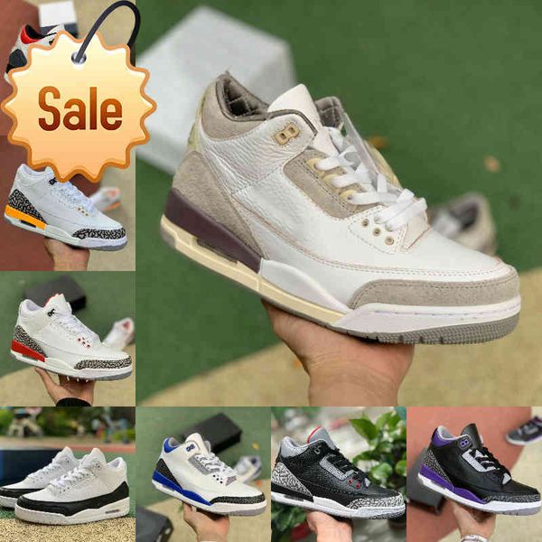 

racer blue 3 3s basketball shoes mens cool grey a ma maniere unc fragment court purple denim red black cement seoul pure white