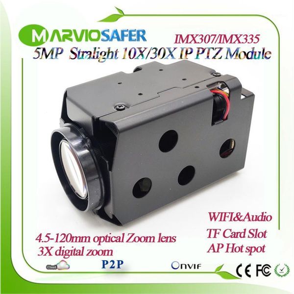 

5mp h.265 starlight human detection 30x optical zoom lens wifi ip ptz camera module board cctv security camara onvif rtsp audio1