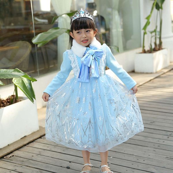 

new girls' long sve 2020 autumn and winter children's drs, Red;yellow