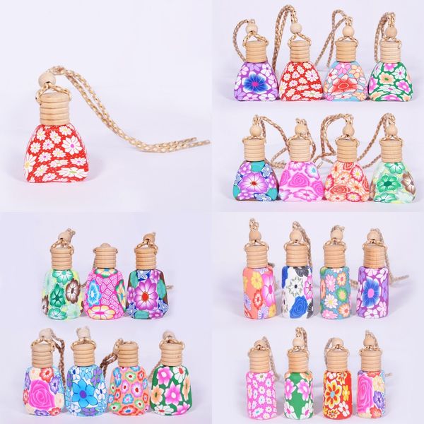 

soft ceramics car perfume bottle glass empty various styles hanging decor arts air freshener diffuser bead rope bottles 1 2ct k2