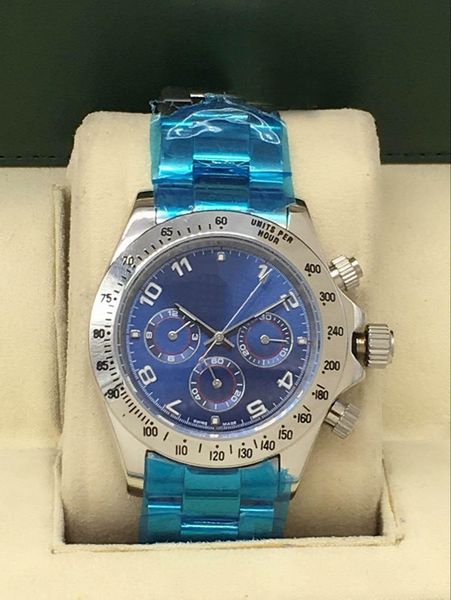 

new luxury watch automatic movement, sports leisure gold stainless steel business watch, blue dial, Slivery;brown