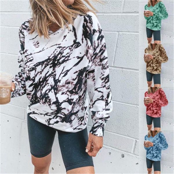 

long sleeve sweatshirts fashion trend round neck loose pullover designer spring famale casual sweatshirt women tie dye, Black