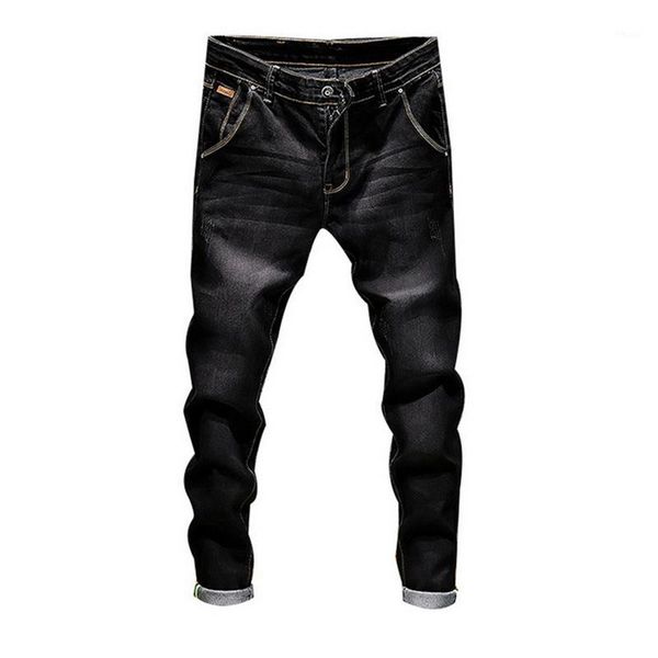 

stretch denim pants solid slim fit jeans men casual biker denim jeans male street hip hop vintage trouser skinny pant1, Blue