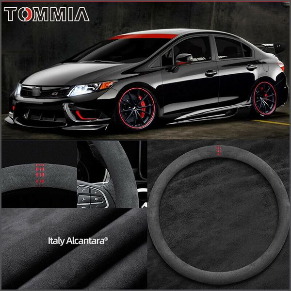 

15 inch non-slip black alcantara suede car steering wheel cover for honda civic