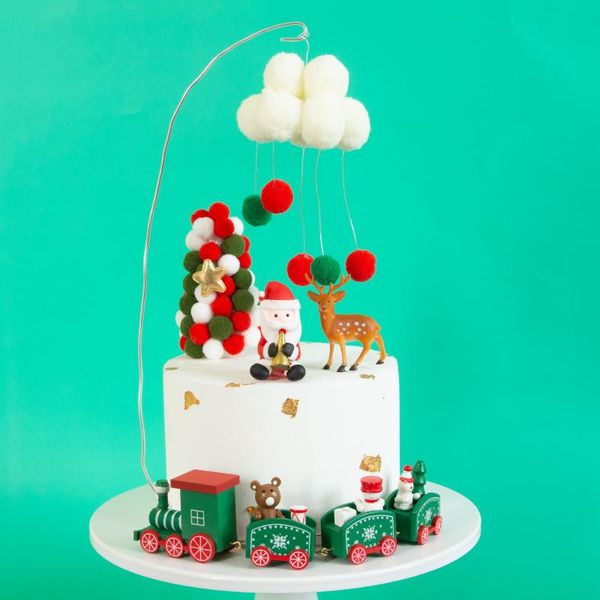 

2020 merry christmas cake hat christmas tree santa claus cake party decoration