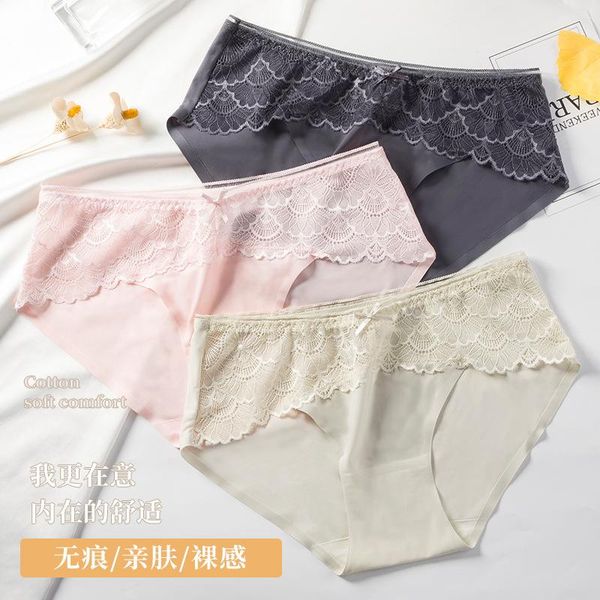 

4pcs/lot women panties cotton underwear cute printed intimate plus s  l xl briefs breathable underpants2126# mdn, Black;pink