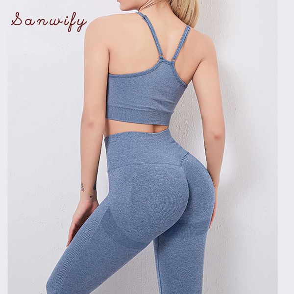 

2 pieces women yoga set workout sportswear gym clothing fitness long sleeve crop high waist leggings sports suits for women, White;red