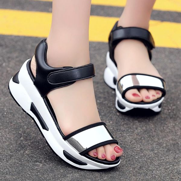 

sagace summer platform sandals design black white sneakers comfortable women thick sole beach shoes open toe pumps