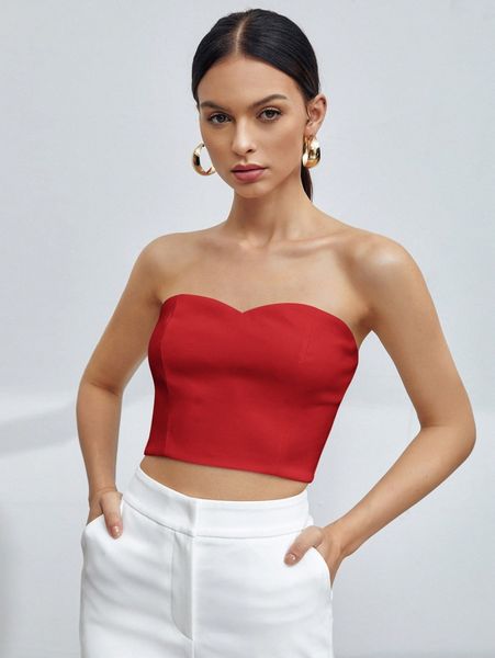 

zip back crop tube f3fu#, White