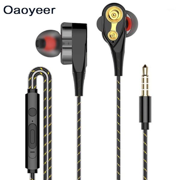 

magnetic wired stereo in-ear earphones for cell phone dual drive high bass headset earbud earphone for smartphone1