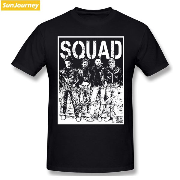 

halloween horror movie squad t shirt plus size o-neck cotton short sleeve tshirt men sport hooded sweatshirt hoodie