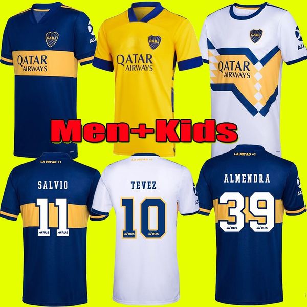 

men kids 2020 2021 boca juniors bombonera 80-летие третья желтая футбольная трикотажка carlitos perez de rossi tevez pavon футболка, Black;yellow