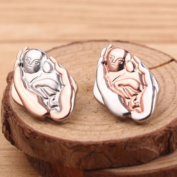 

newborn baby in hands shape brooch fashion broche lapel pin women men cute metal pins badges for mother jewelry gifts1, Gray