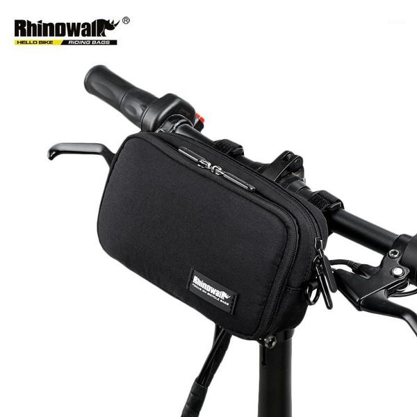 

rhinowalk bicycle bag waterproof handlebar front frame tube bag multi-functional bike mobile phone case black gray colors x20111