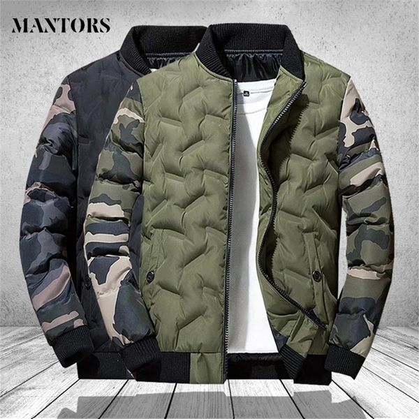 

mens winter jackets and coats outerwear clothing camouflage bomber jacket men's windbreaker thick warm male parkas military 201114, Black