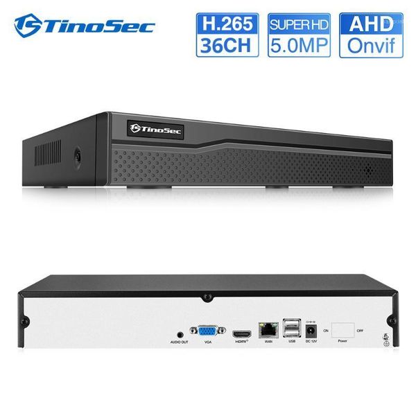 

tinosec 36ch h.265 cctv dvr nvr recorder security camera system video 5mp ahd motion detect analog cctv ip camera onvif p2p1, Black;white