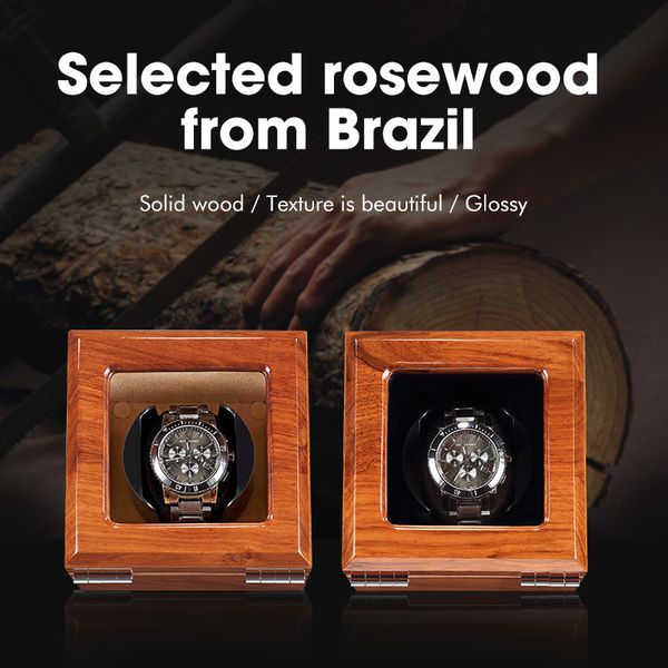 

auto wooden box display automatic winder watch holder organizer us plug