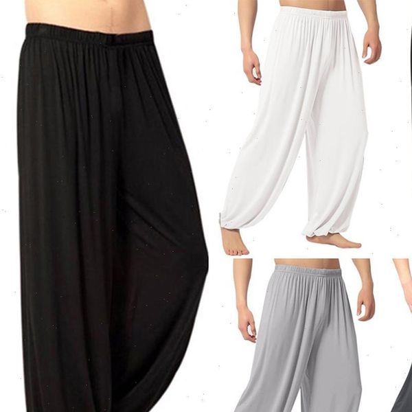 

mens casual solid color baggy trousers belly dance yoga harem pants slacks, Black