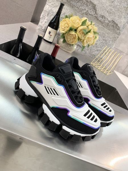 

2020 men's low-casual shoes hococal cloudbust thunder lace-up design shoes 19fw capsule series color matching platform luxury sneakers, Black