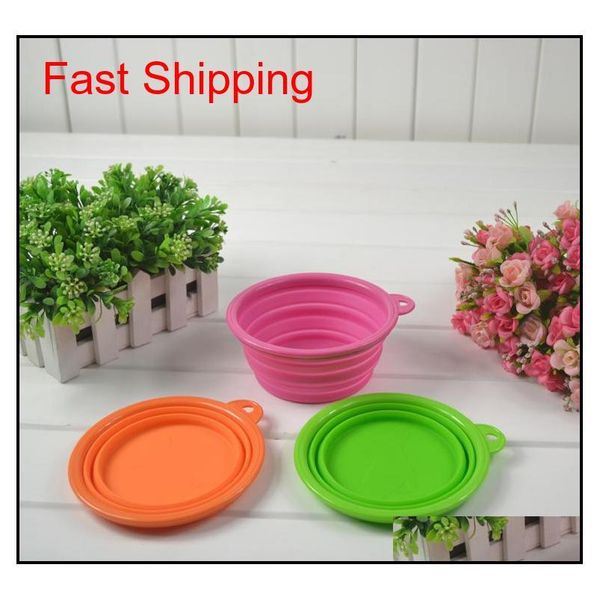 

new fashion environmental eco-friendly dogs cats pets travel feeding food pop-up collapsible plastic sile fo qyllug sports2010