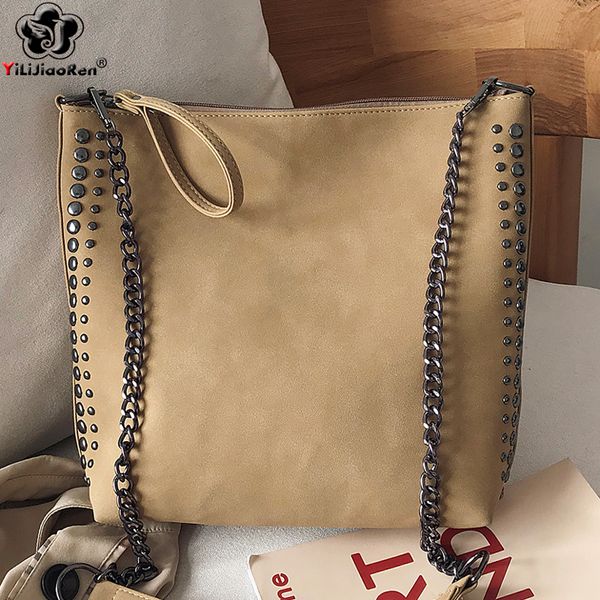 

hbp fashion rivet shoulder bag women chain crossbody bags for women leather handbags large capacity tote bag sac a main