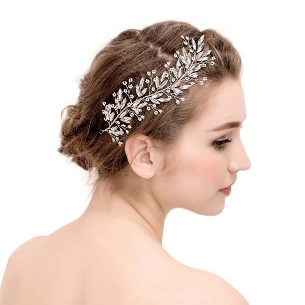 

hair jewelry for women crystal rhinestone branches flower headbands wedding bridal accessories headband noiva tiaras hairband, Golden;silver