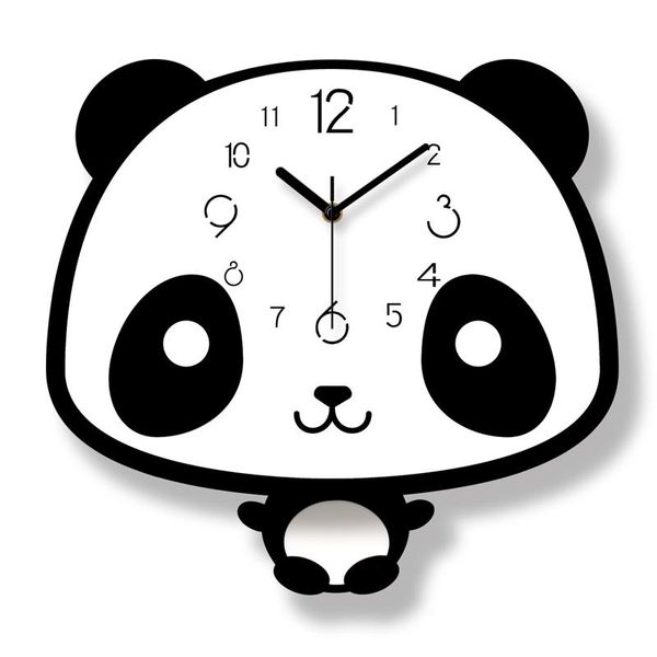 

cute kids room wall clocks panda type children gifts wall clocks decor silent mute home clock cartoon clock