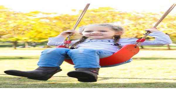 

kids garden swing soft hanging seat with height adjustable ropes indoor outdoor curved board swing chair fitness toy room decor wmtjwk