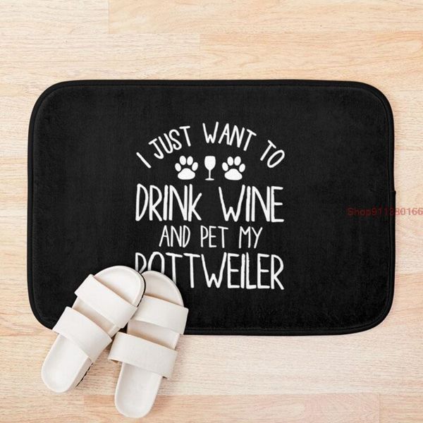 

bath mats mat i just want to drink wine and pet my rottweiler dog bathroom set mirrofiber cartoon rug