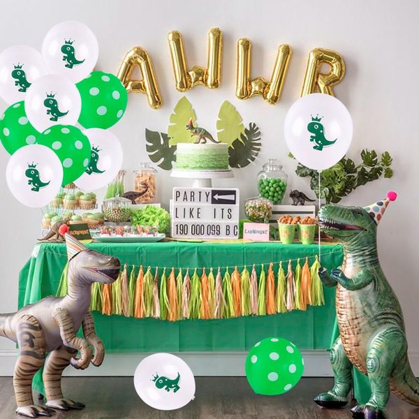 

green dinosaur balloon birthday party decorations kids party favors baby shower jungle dinosaur party supplies confetti baloon wmtvlv