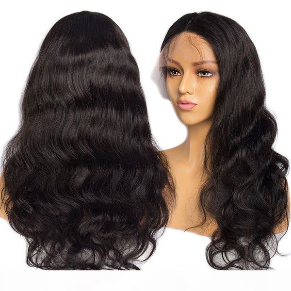 

10a brazilian human hair brazilian 13*4 body wave 360 lace frontal wig 150% density lace front human hair wigs, Black;brown