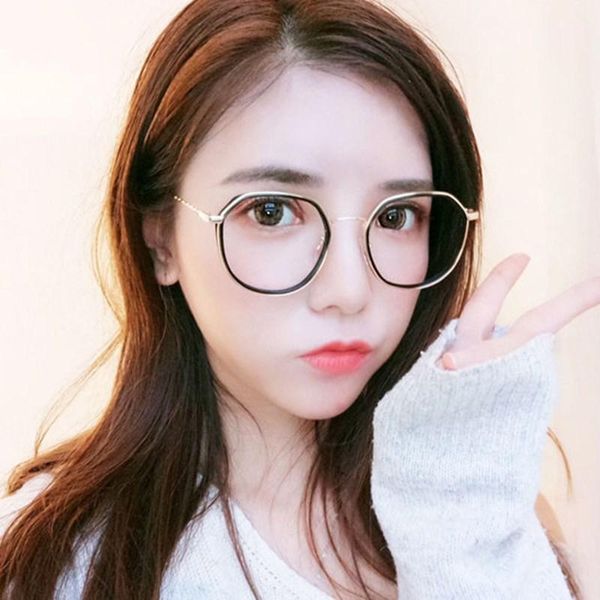 

fashion sunglasses frames vintage metal glasses women anti-blue light eyeglasses square optics myopia computer men eye frame 1, Black