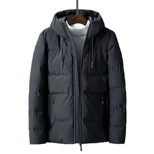 

men's down & parkas rlyaeiz 2021 korean casual mens winter jacket short cotton padded hooded jackets thickening warm parka coat men cas, Black