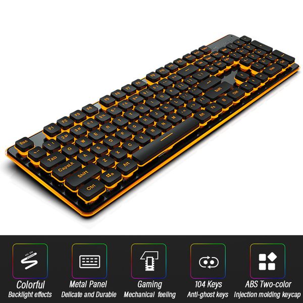 

wired gaming keyboard imitation mechanical feeling english layout 104-keys backlit anti-ghosting computer lapkeyboard