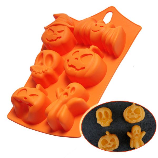 

silicone chocolate mould pumpkin skull ghost bat diy fondant candy mold halloween motif ice tray cake decor