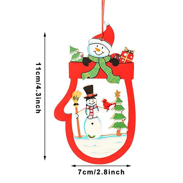 

2020 3d рождественские украшения деревянные висячие подвески star xmas tree белл рождественские украшения для дома партия новый год navidad