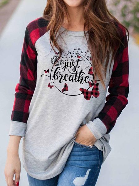 

women's blouses & shirts 2021 women blouse christmas movie watching long sleeve round neck shirt red truck tree graphic color block hol, White