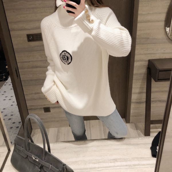 

2021 new knit shirt a turtleneck woman autumn winter designer luxury jersey streetwear clothes m99a, White;black