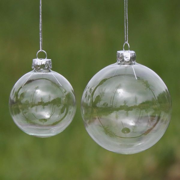 

10cm plastic christmas ball 8cm clear open tree decoration hanging ornaments gift present xmas wedding party home decor