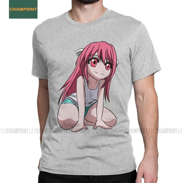 

sport men's elfen lied t-shirts nyu vintage cotton tees short sleeve anime manga blood lucy girl yuka t shirts round collar clothes