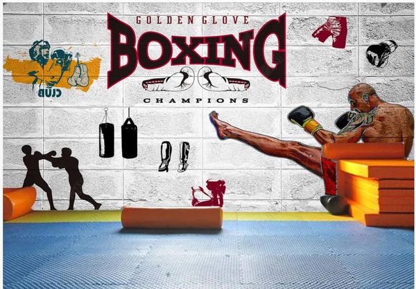 

3d wallpaper custom p mural retro brick wall boxing gym painting bedroom home decor 3d wall murals wallpaper for living room