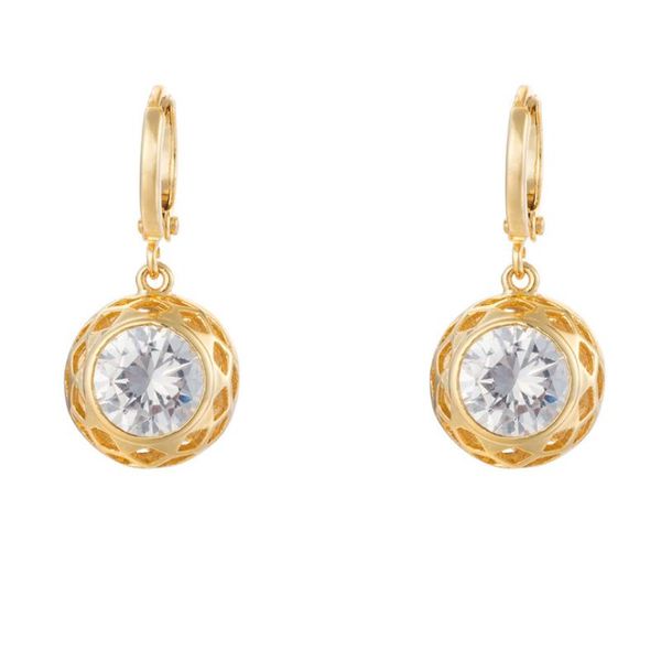 

+ cubic zirconia cz round yellow gold color hoop earrings anti-allergic fashion party jewelry gift for women, Golden;silver