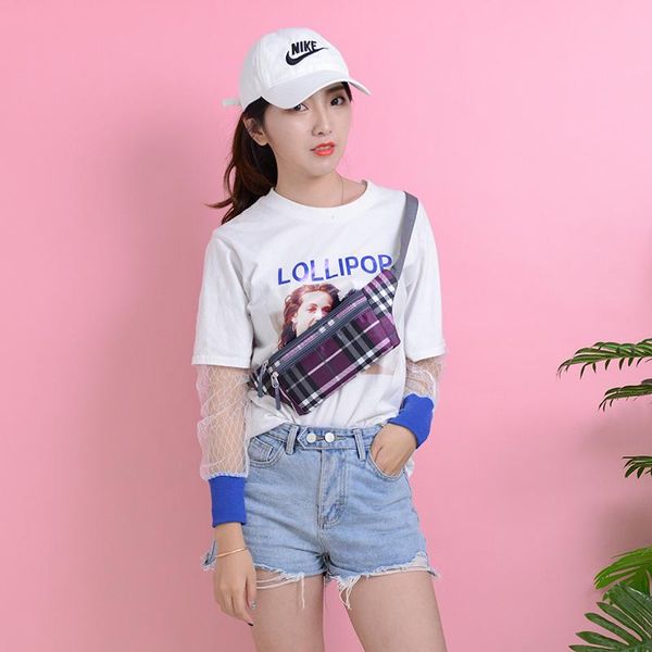 

women's sports trend casual fashion nylon material waist packs wallet mobile cosmetic storage messenger shoulder bags