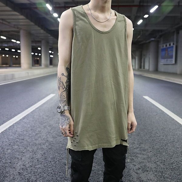 

tshirt custom men streetwear stock dropshipping oversized distressed tank top