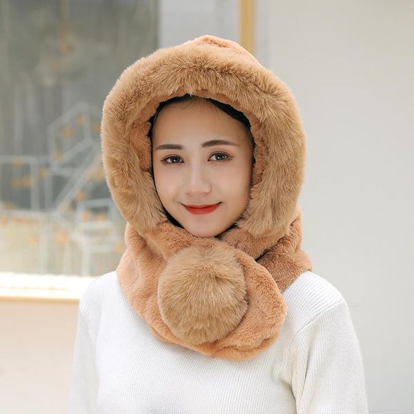 

женщины зимние шапки 2020 плюшевые искусственного меха cap с шейный pompom ветрозащитность уши покрытые для caps outwear snow девушки, Blue;gray