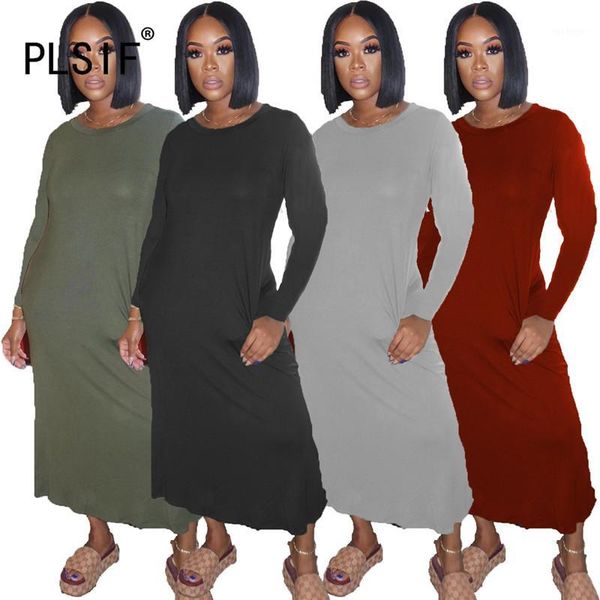 

elegant temperament o neck long sleeve simple pure color skinny dress tight club party lady fashion sheath dress1, Black;gray