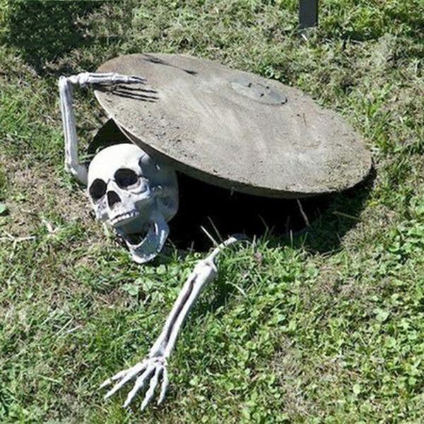 

prop skeleton horror tombstone skull gauze decoration halloween home garden decor haunted house scary party