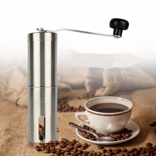 

manual mini hand silver stainless steel handmade coffee bean grinder mill kitchen grinding tool