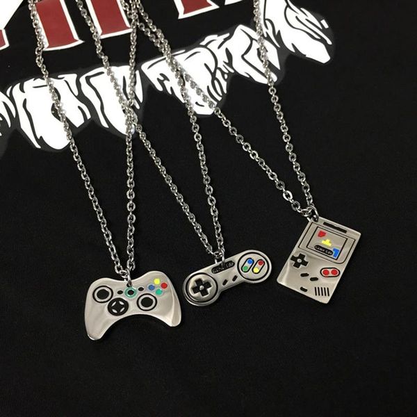 

fashion personality retro game pad pendant necklace men and women couple street hip-hop jewelry, Silver