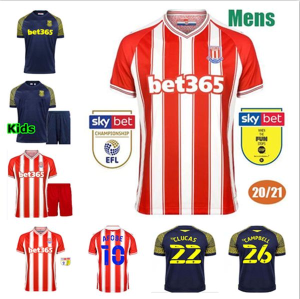 

2021 stoke city football shirt vokes power mcclean afobe home and away stadium 20 21 boys' football suit, Black;yellow